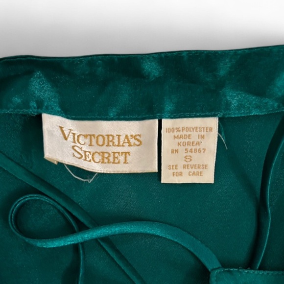 Victoria's Secret Gold Label Teal Chemise with Black Accents - Picture 3 of 3